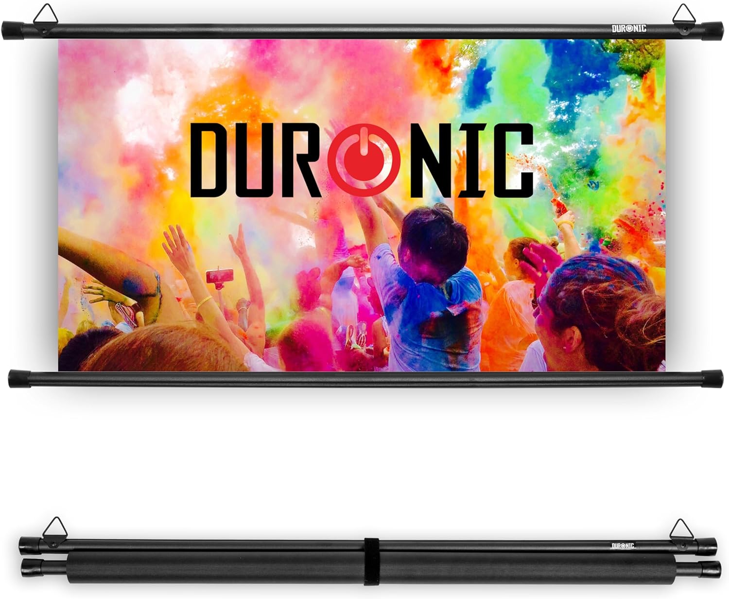 Duronic BPS100 16:9 Telo Proiettore 100 pollici, Schermo per proiettore, Telo da proiezione interno esterno, Home theater cinema Full HD 3D 4K, Schermo di proiezione anti pieghe per ufficio scuola