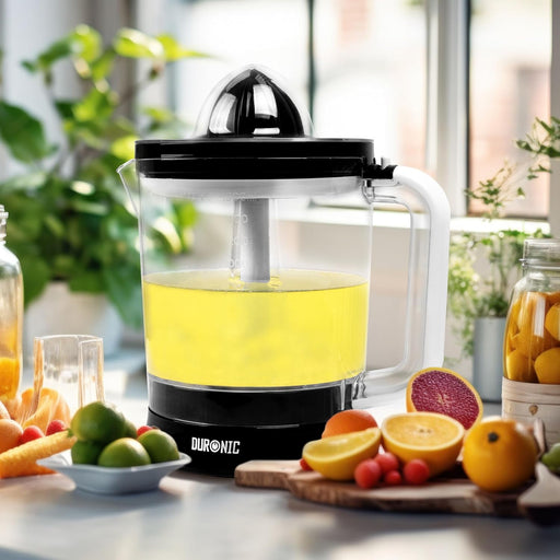 Duronic JE416 Spremiagrumi elettrico 40W, Estrattore 1,6 L, Spremiagrumi automatico con filtro regolabile, Spremitore per agrumi con 2 coni, per succo di arancia limone lime pompelmo