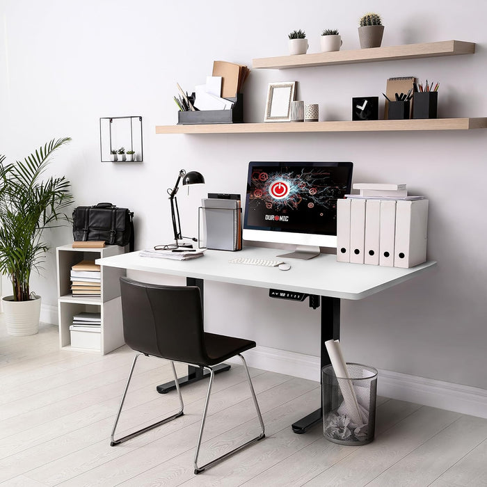 Duronic TT140 WE Piano scrivania – Ripiano scrivania 140x60x1,9cm- Compatibile con telai da scrivania Piano di lavoro per ufficio ergonomico | Bianco