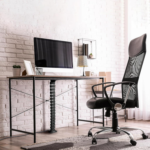 Duronic CM1DM BK Canalina per la gestione dei cavi - Regolabile in altezza - 4 canali per tavoli da ufficio - lunghezza 130 cm - Ideale per postazioni di lavoro - Nero