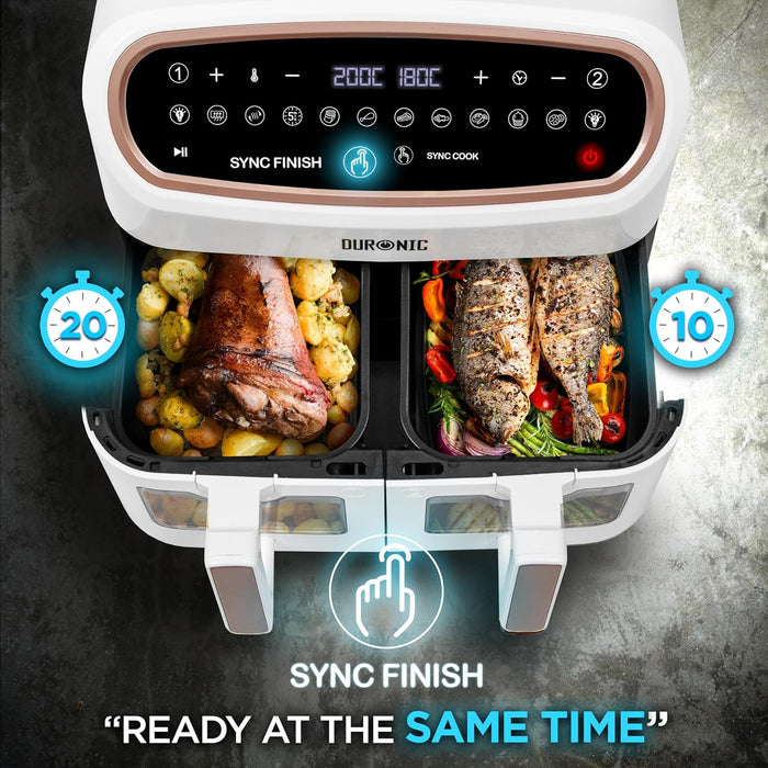 Friggitrice Ad Aria Duronic AF34 XXL | 10L | 2400W | Doppio Cestello | 10 Programmi | No Olio - Foto 12