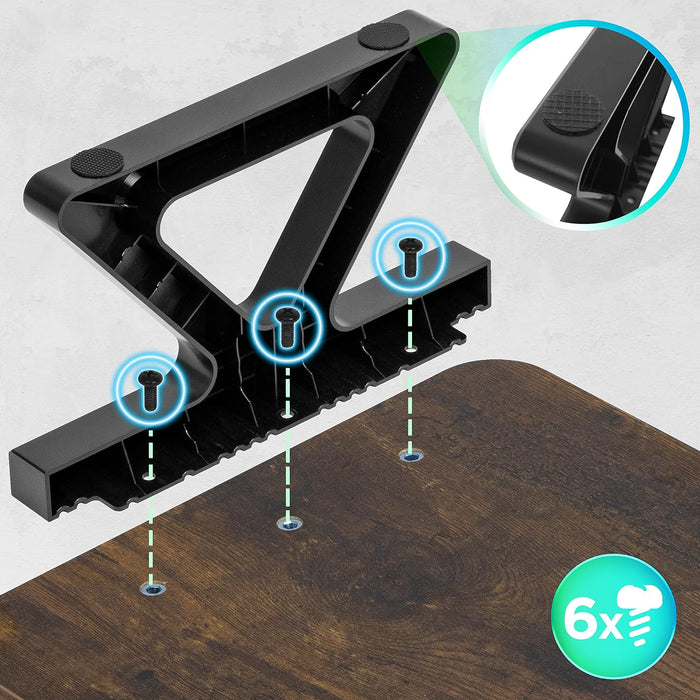 Duronic DM06-2 AO Supporto monitor scrivania dimensioni 81 x 30 cm quercia antica - Supporto da tavolo altezza 15 cm per monitor e Laptop - Capacità 10kg - Mensola ergonomica per scrivania