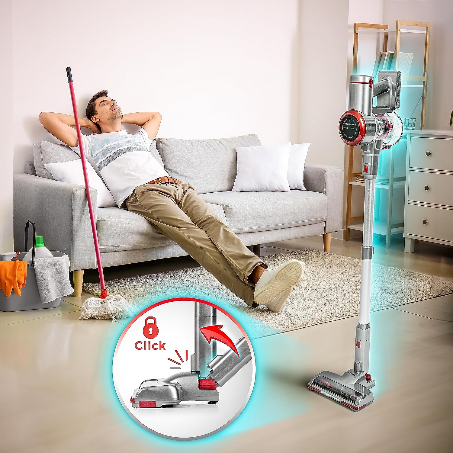 Duronic VC28 Scopa elettrica ricaricabile 220W con 2 batterie | 3 velocità | Aspirapolvere e aspirabriciole senza fili | Batteria ricaricabile | Autonomia 50min | Senza sacco | Filtro HEPA