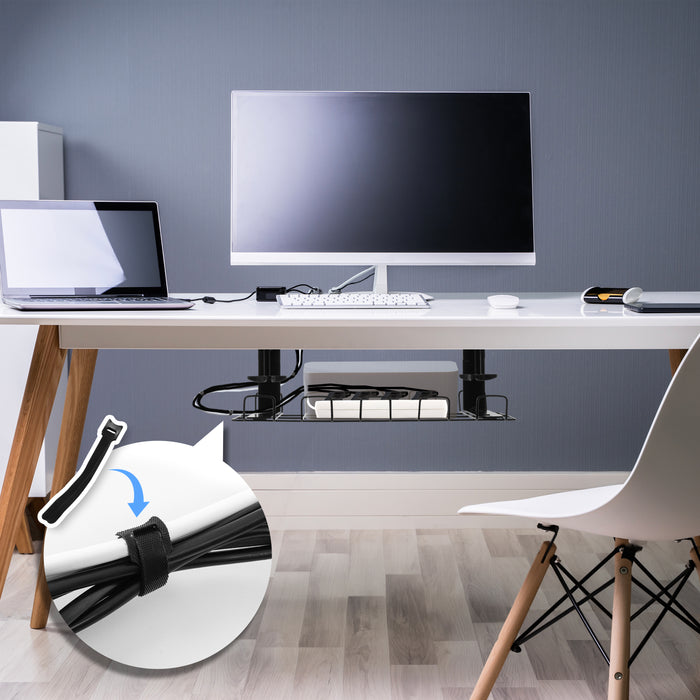 Duronic CMH2 supporto per cavi da scrivania| Nero lega d'acciaio dimensioni 40 x 16 x 17 cm |Stile moderno| Funzione di fissaggio a morsetto senza uso trapano|Sicuro ordinato conveniente estetico