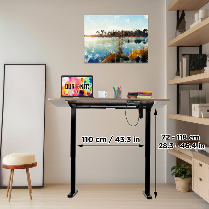 Duronic CD140 BO Scrivania Elettrica Regolabile in Altezza 140x60 cm, Desk Sit Stand Motorizzato 72-118 cm con Memorie USB USB-C, Carico 70 kg, Postazione Ergonomica Ufficio Casa Smart Working (Copy) (Copy)