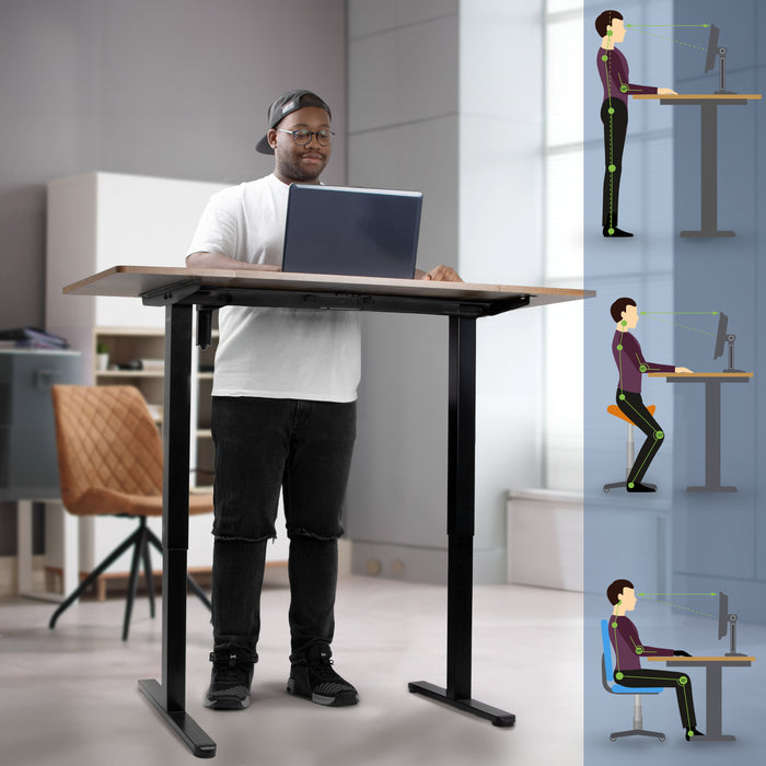 Duronic CD140 BO Scrivania Elettrica Regolabile in Altezza 140x60 cm, Desk Sit Stand Motorizzato 72-118 cm con Memorie USB USB-C, Carico 70 kg, Postazione Ergonomica Ufficio Casa Smart Working (Copy) (Copy)