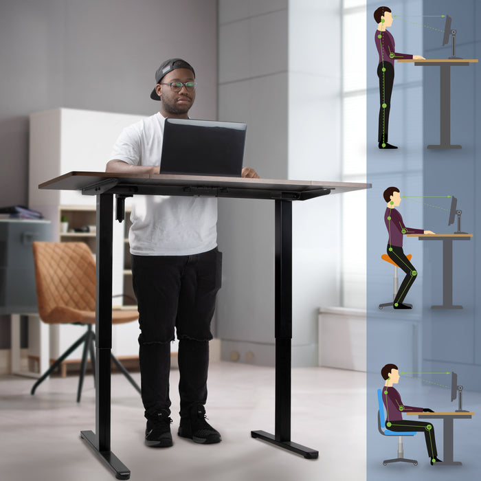 Duronic CD140 BT Scrivania Elettrica Regolabile in Altezza 140x60 cm, Desk Sit Stand Motorizzato 72-118 cm con Memorie USB USB-C, Carico 70 kg, Postazione Ergonomica Ufficio Casa Smart Working