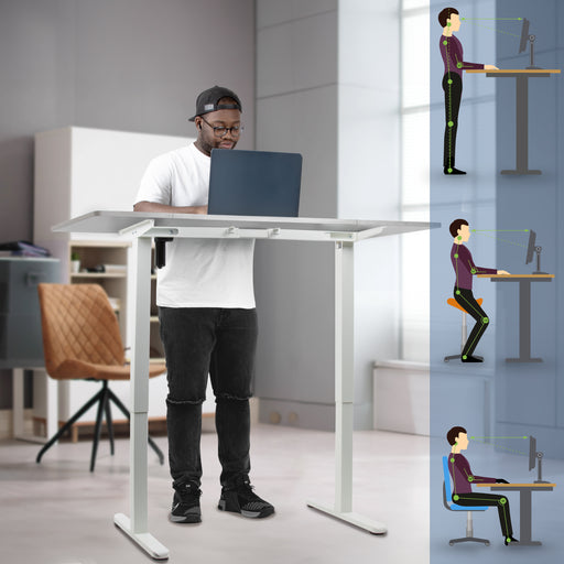 Duronic CD140 WG Scrivania Elettrica Regolabile in Altezza 140x60 cm, Desk Sit Stand Motorizzato 72-118 cm con Memorie USB USB-C, Carico 70 kg, Postazione Ergonomica Ufficio Casa Smart Working (Copy)