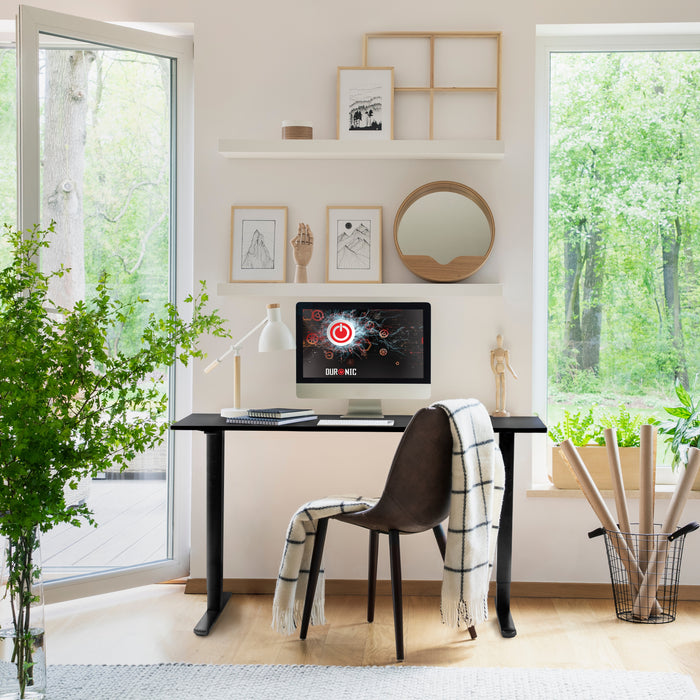 Duronic CD160 BK Scrivania Elettrica Regolabile in Altezza 160x60 cm Nera, Desk Sit Stand Motorizzato 72-118 cm, 3 Memorie, USB USB-C, Carico 70 kg, Postazione Ergonomica Ufficio Casa Smart Working