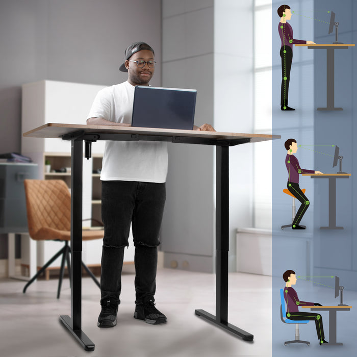 Duronic CD160 BO Scrivania Elettrica Regolabile in Altezza 160x60 cm Nera Bianco, Desk Motorizzato 72-118 cm, 3 Memorie, USB USB-C, Carico 70 kg, Postazione Ergonomica Ufficio Casa Smart Working
