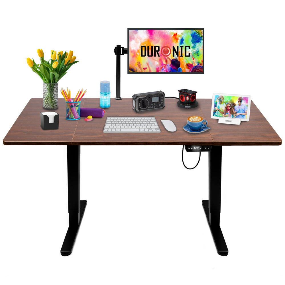 Duronic CD160 BT Scrivania Elettrica Regolabile in Altezza 160x60 cm Nera, Desk Motorizzato 72-118 cm, 3 Memorie, USB USB-C, Carico 70 kg, Postazione Ergonomica Ufficio Casa Smart Working