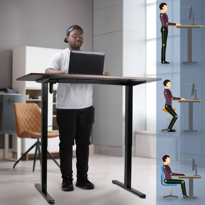 Duronic CD160 BT Scrivania Elettrica Regolabile in Altezza 160x60 cm Nera, Desk Motorizzato 72-118 cm, 3 Memorie, USB USB-C, Carico 70 kg, Postazione Ergonomica Ufficio Casa Smart Working