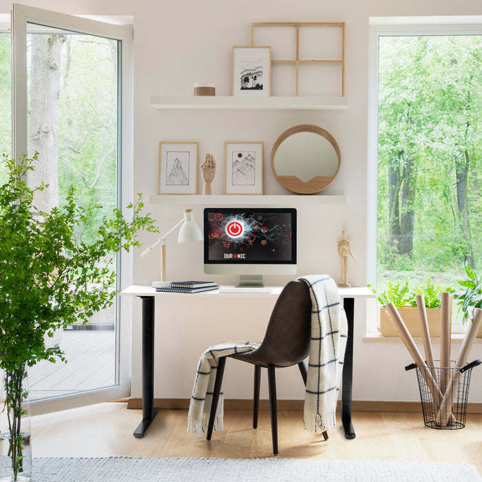 Duronic CD160 BW Scrivania Elettrica Regolabile in Altezza 160x60 cm Nera Bianco, Desk Motorizzato 72-118 cm, 3 Memorie, USB USB-C, Carico 70 kg, Postazione Ergonomica Ufficio Casa Smart Working