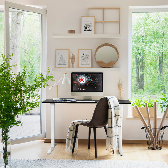 Duronic CD160 WK Scrivania Elettrica Regolabile in Altezza 160x60 cm Bianco, Desk Motorizzato 72-118 cm, 3 Memorie, USB USB-C, Carico 70 kg, Postazione Ergonomica Ufficio Casa Smart Working