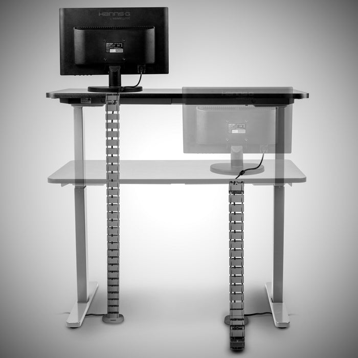 Duronic CM1DM SR Canalina per la gestione dei cavi - Regolabile in altezza - 4 canali per tavoli da ufficio - lunghezza 130 cm - Ideale per postazioni di lavoro - Agento