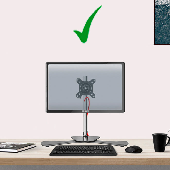 Duronic DM75 Supporto su base per Supporti monitor - Compatibile con la gamma Duronic DM15 DM25 DM35 DM453 - Base per supporto monitor per scrivania - Soluzione alternativa al morsetto - Acciaio