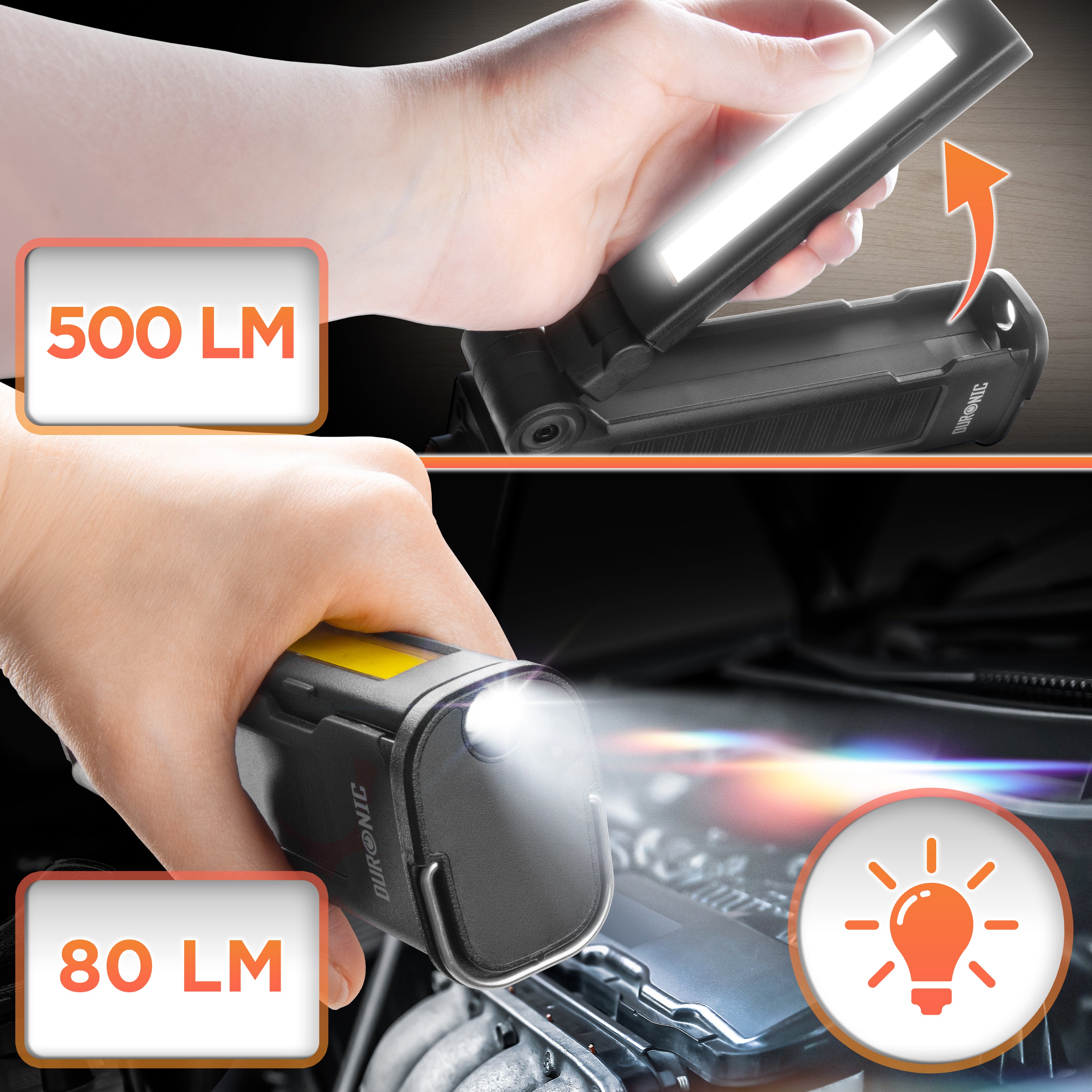 DURONIC CT51 con torcia LED potente per l'illuminazione.