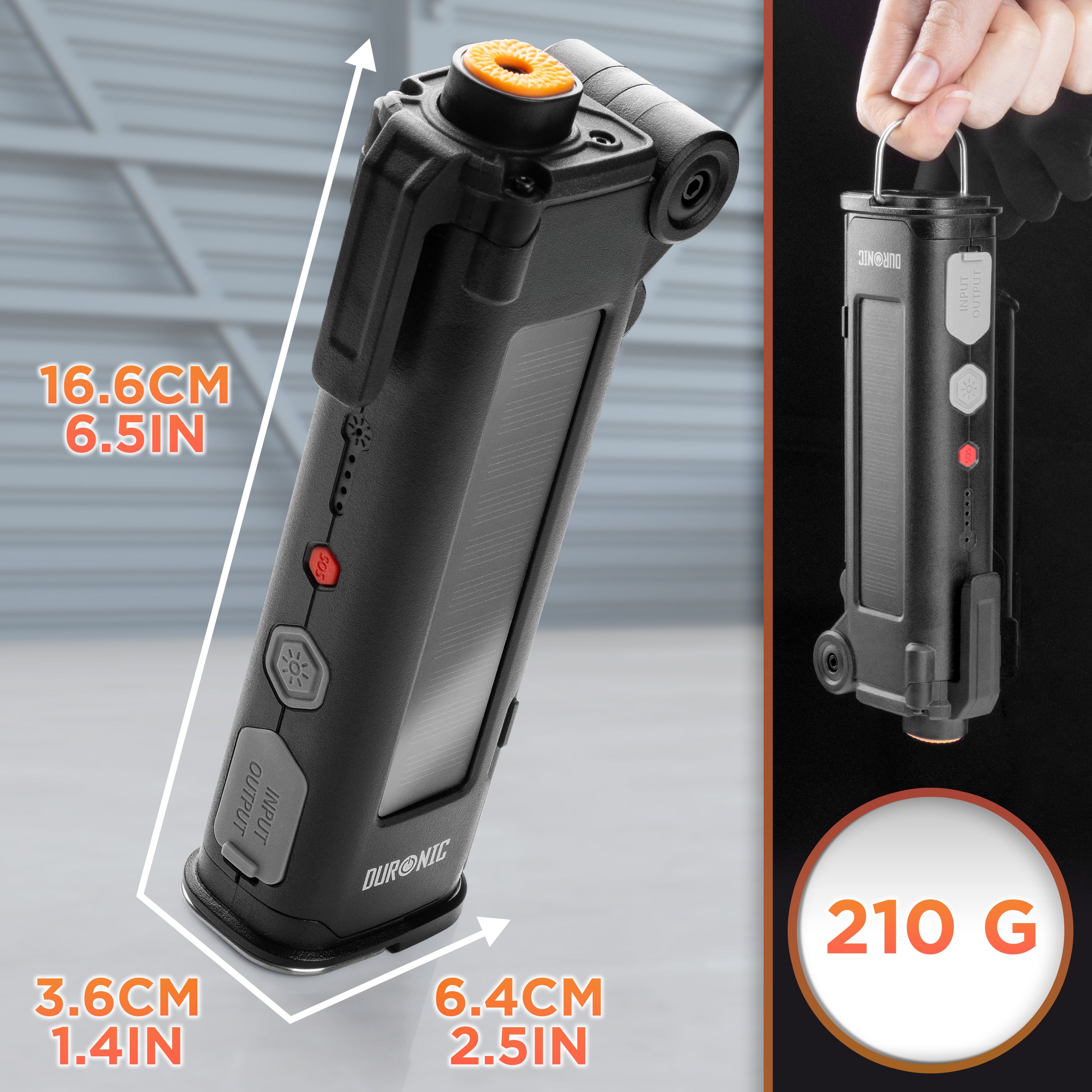 DURONIC CT51 nero con dettagli sulle misure, le dimensioni e il peso del prodotto.