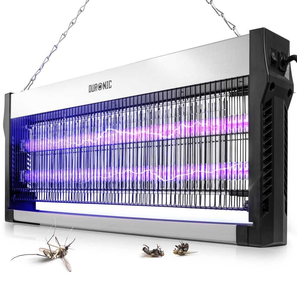 DURONIC FK2X10 Lampada elettrica antizanzare grigia con funzione elettrica attiva