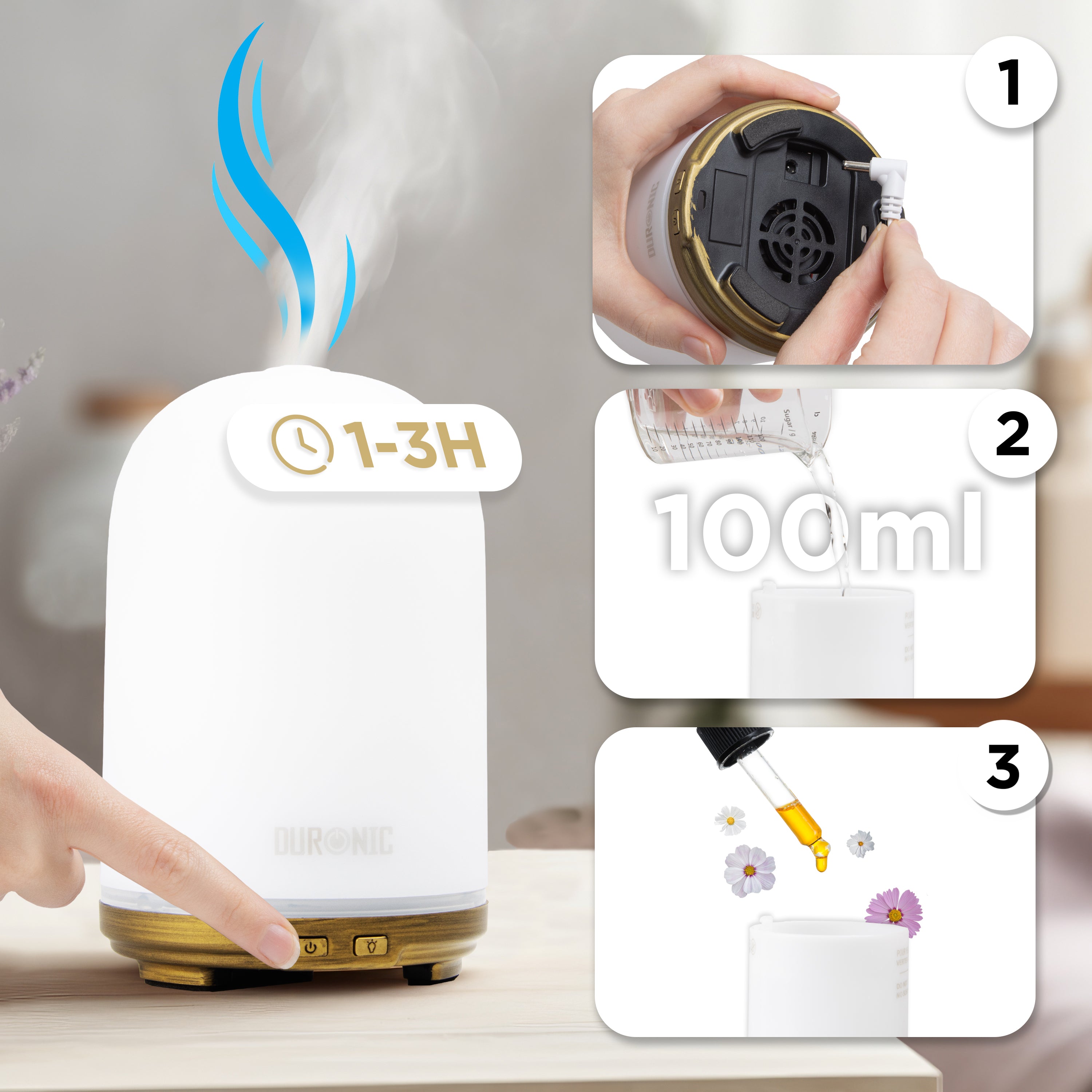 Duronic AD11 Dispenser Automatico di Sapone con Guida Passo dopo Passo per un Utilizzo Semplice e Pratico.