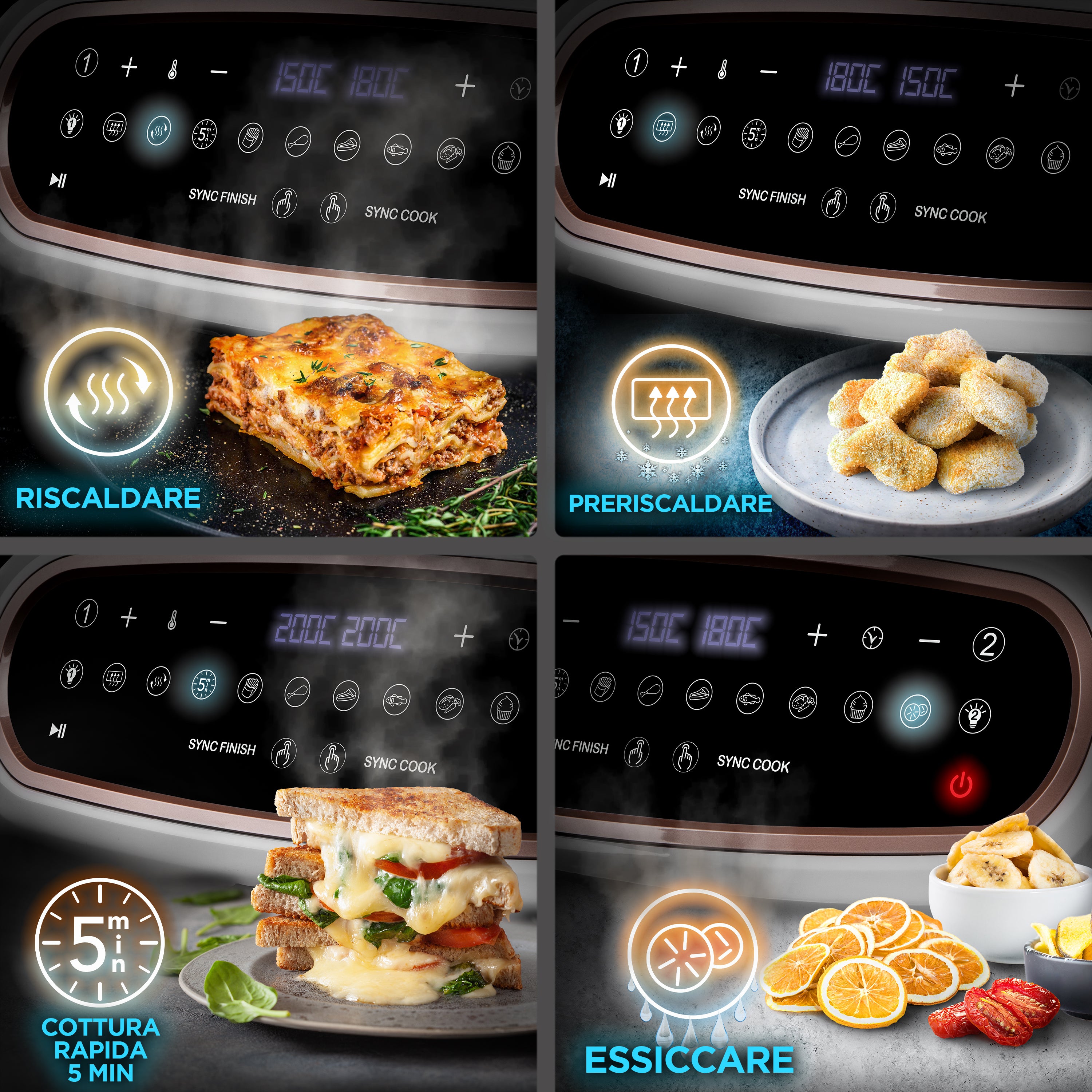 Duronic AF14 BK Friggitrice ad aria con 10 programmi di cottura preimpostati per preparare un'ampia varietà di ricette.