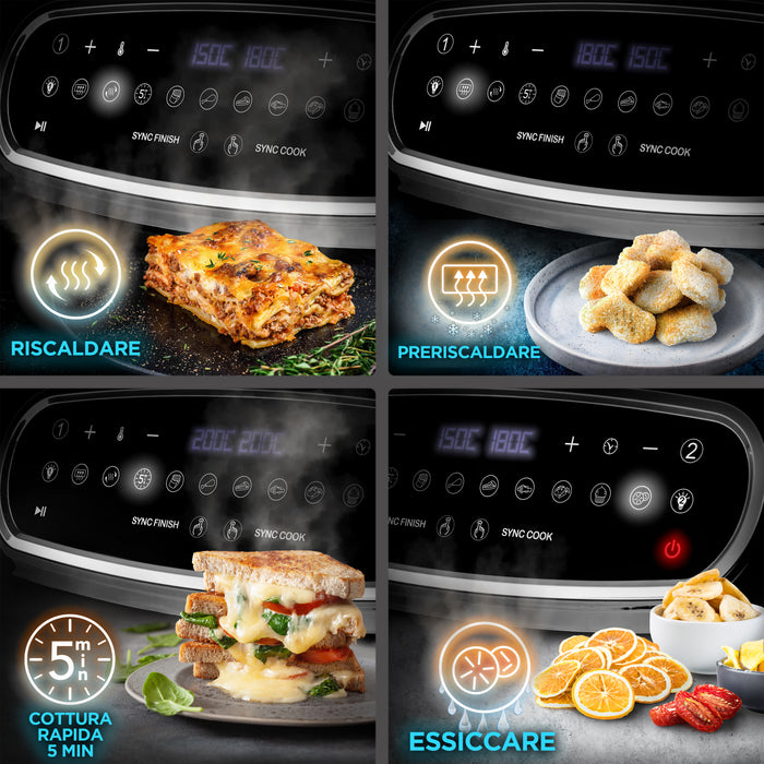 Duronic AF24 Friggitrice ad aria con programmi di cottura automatici per numerose ricette.