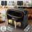 Duronic AF34 BG Dimensioni della friggitrice ad aria con doppio cestello da 5 L e cestello grande da 10 L.