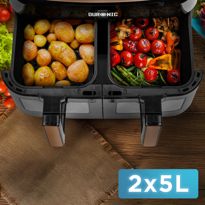 Duronic AFD2 BG Set composto da due contenitori in silicone da 5 litri per friggitrice ad aria.
