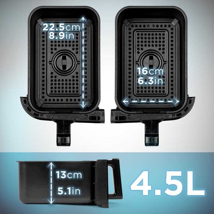 Duronic AFD2 BK Disponibile nelle versioni da 4,5 L e 9 L per adattarsi a diverse esigenze di cottura.