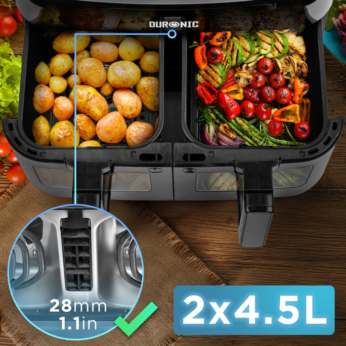 Duronic AFD2 BK Spazio di 22 mm (1,1") progettato per favorire una migliore circolazione dell'aria calda.
