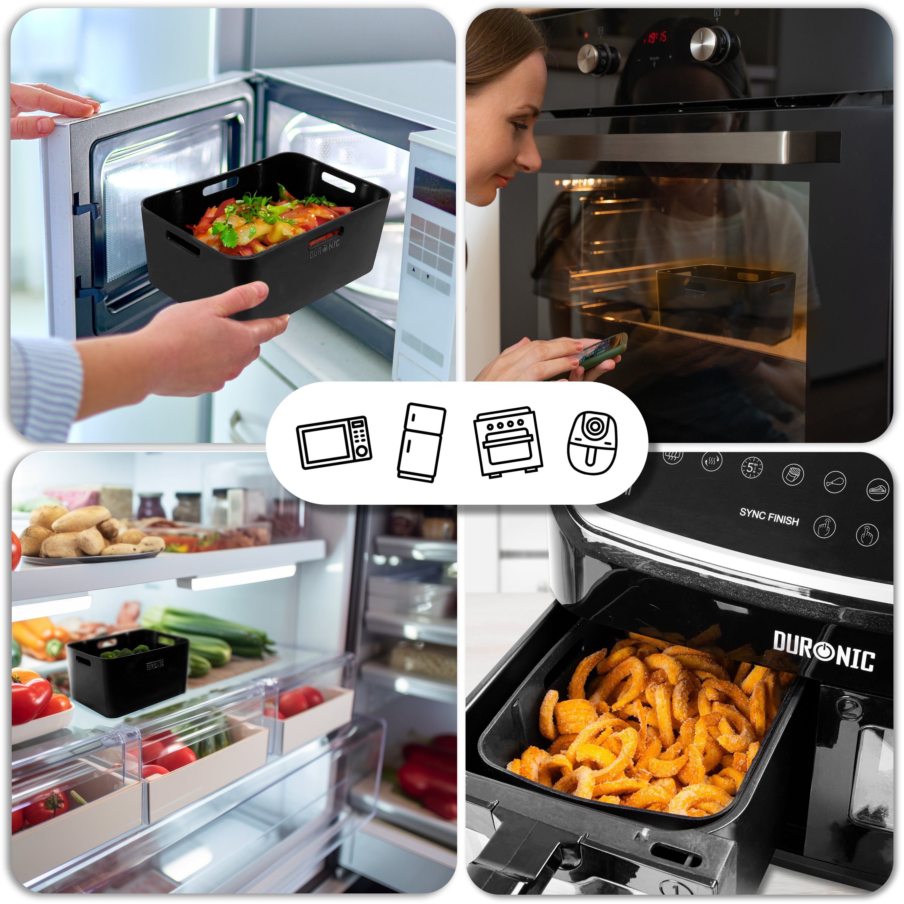 Duronic AFL1 Diverse modalità di cottura per friggere, arrostire, cuocere al forno e riscaldare.