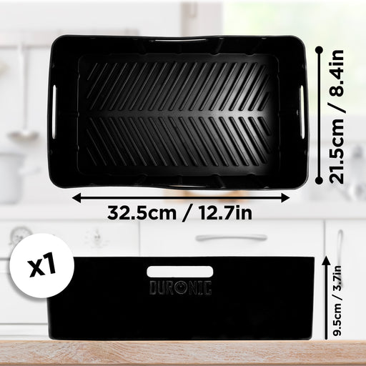 Duronic AFL2 Dimensioni dettagliate dei contenitori in silicone riutilizzabili per friggitrici ad aria.