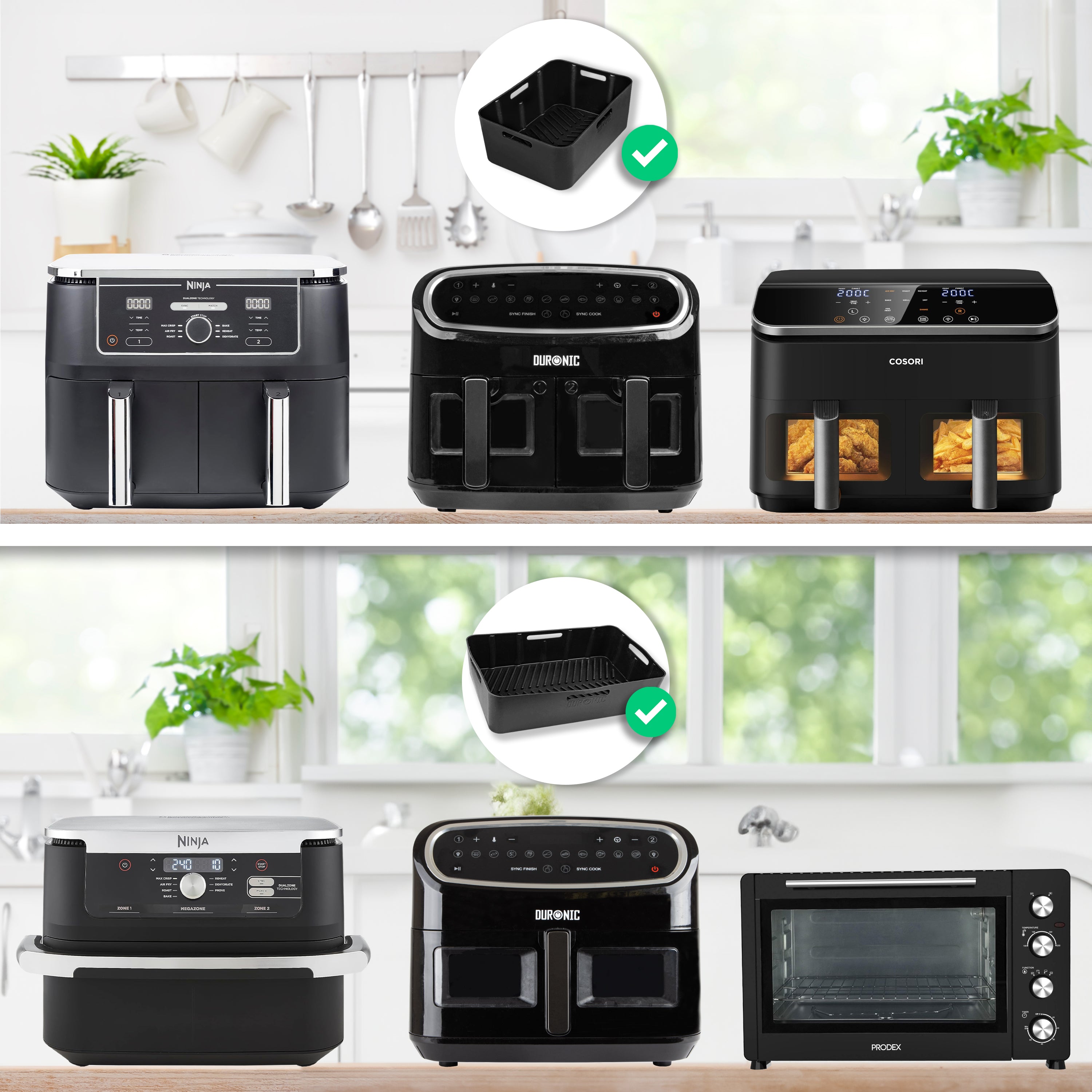 Duronic AFL3 Confronto tra le configurazioni del cestello per una cottura versatile e personalizzata.