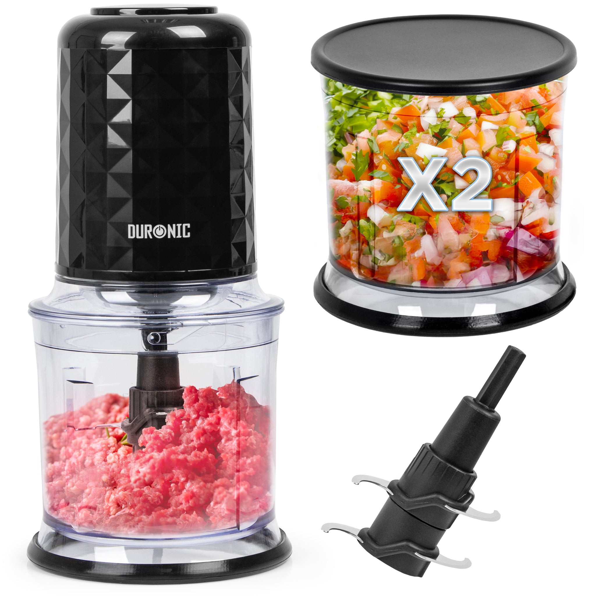 Duronic CH57 BK Tritatutto con lame in acciaio inox ad alta precisione.