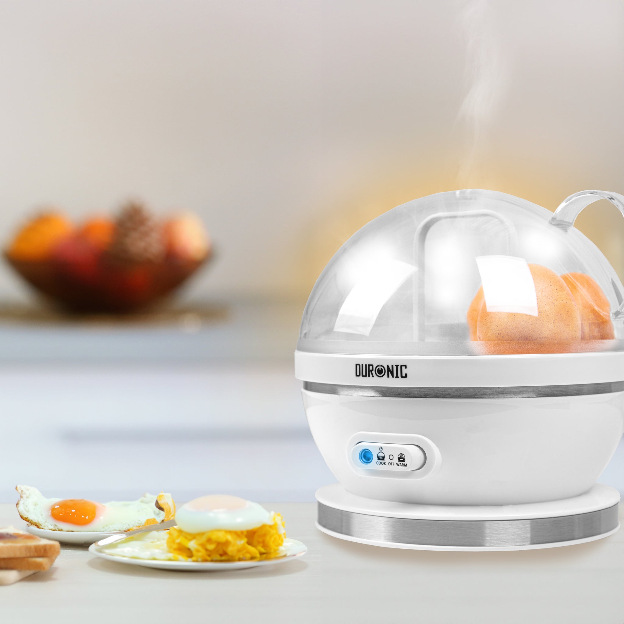 Duronic EB27 WE Cuociuova elettrico ideale per cucine moderne, appartamenti e uffici.