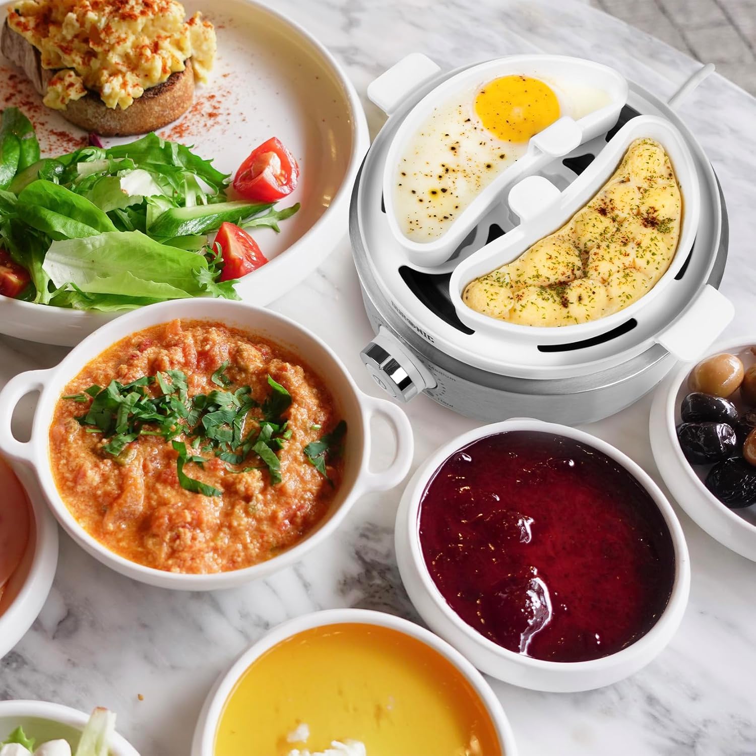 Duronic EB40 WE Cuociuova multifunzione ideale per preparare uova, omelette e diverse ricette per la colazione.