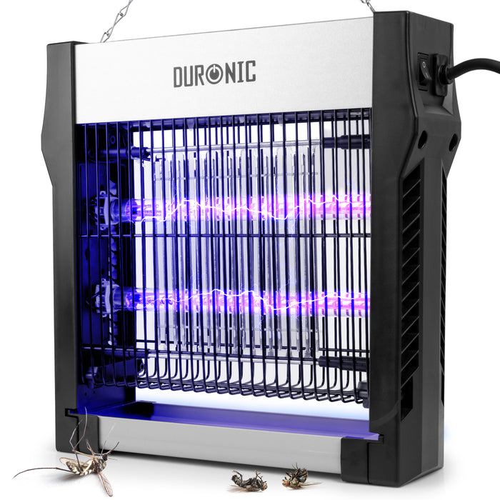 Duronic FK2X4 Lampada elettrica antizanzare grigia con funzione elettrica attiva.