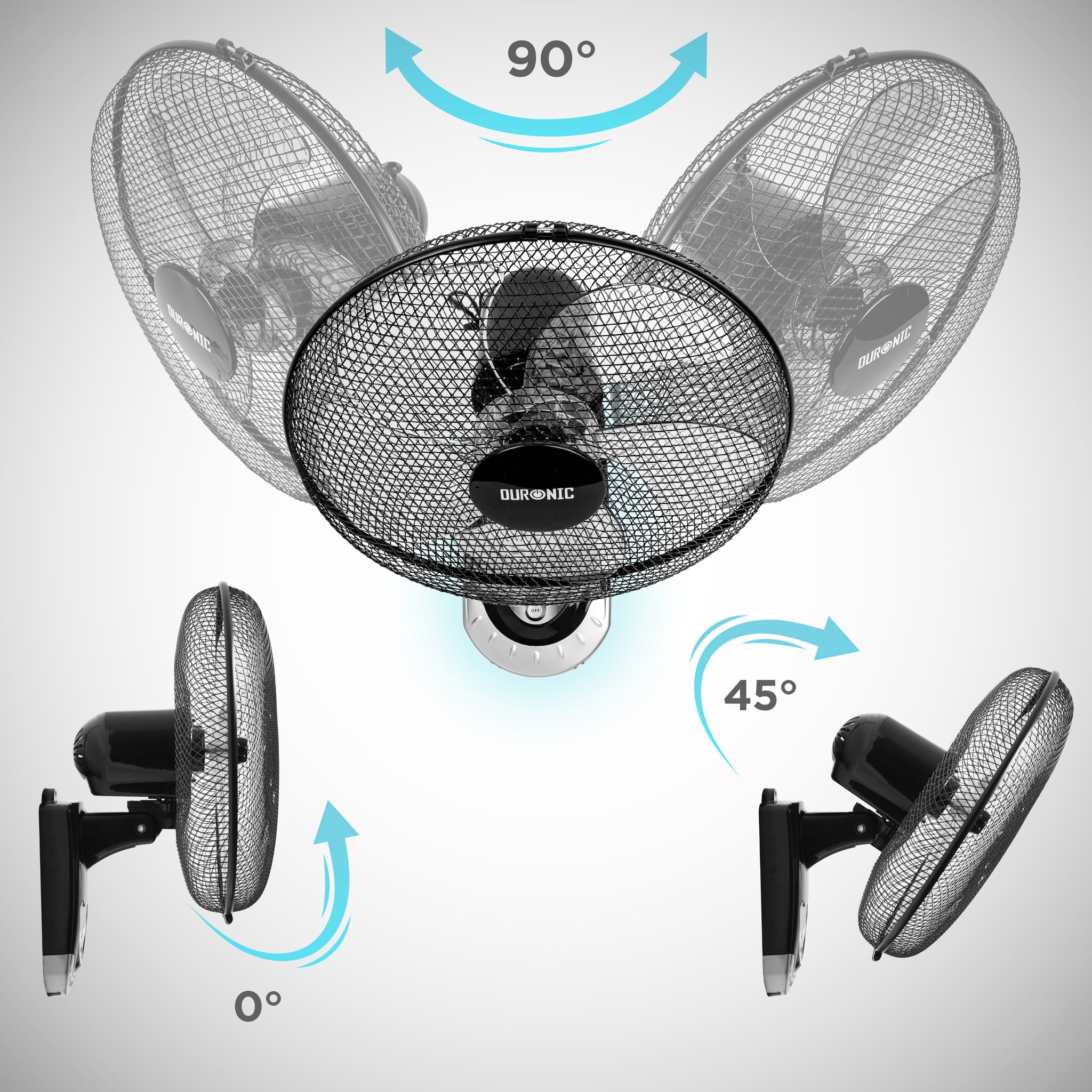 Duronic FN55 BK Rotazione oscillante per distribuire l'aria in modo uniforme.