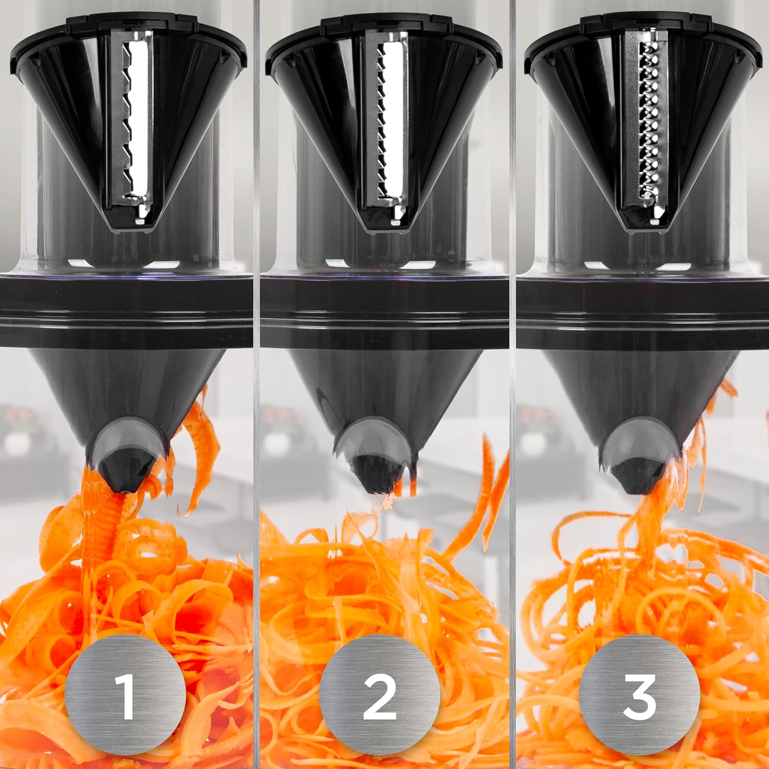 Duronic HBS35 Spiralizzatore per Verdure con 3 Lame Intercambiabili per Realizzare Spaghetti, Strisce e Nastri di Verdure.