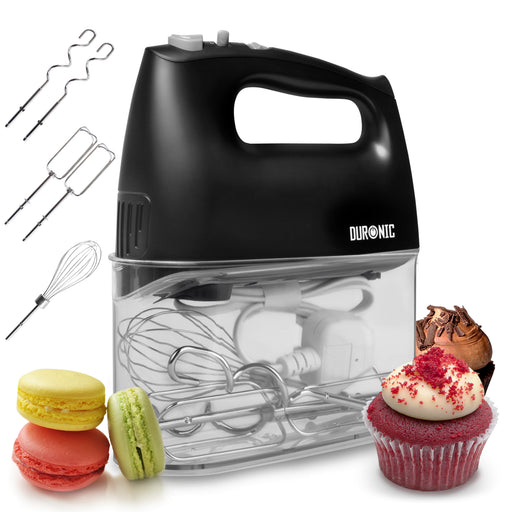 Duronic HM4 SR Frusta elettrica con 2 sbattitori, 2 ganci impastDuronic HM4 BK Frusta elettrica da 400W con 2 sbattitori, 2 ganci impastatori e 1 frusta.atori e 1 frusta in acciaio inox.