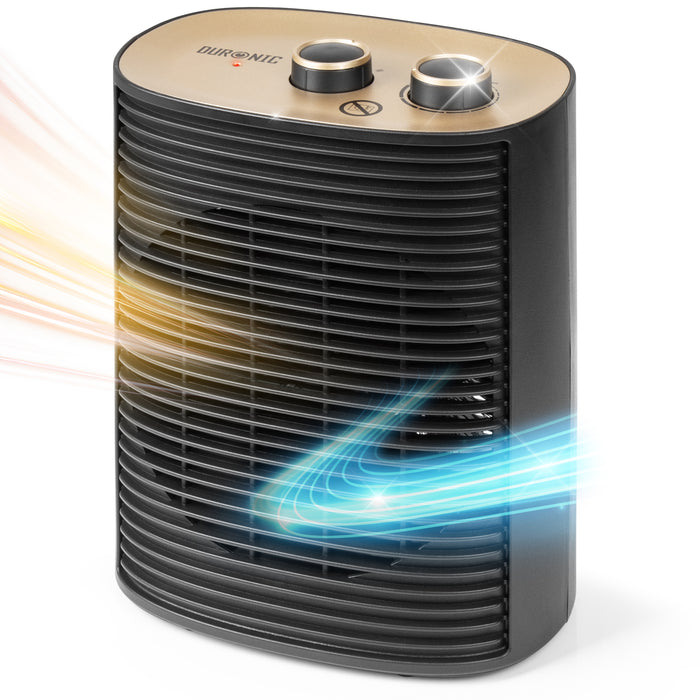 Duronic HV32 BK Termoventilatore elettrico da 2000 W con termostato regolabile e doppia potenza.