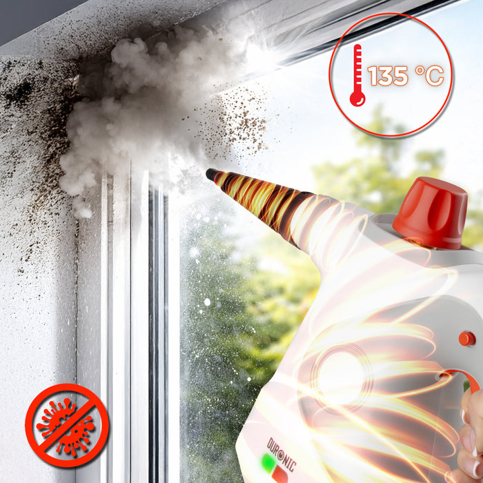 Duronic SC32 WE Pulitore a vapore ideale per eliminare sporco da cucina, bagno e altre superfici.