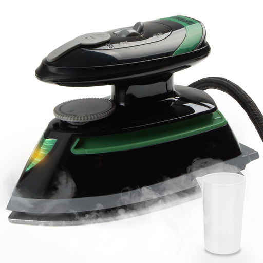 Duronic SI4 BG Mini ferro da stiro a vapore da 420 W con piastra antiaderente, luce LED e temperatura regolabile.