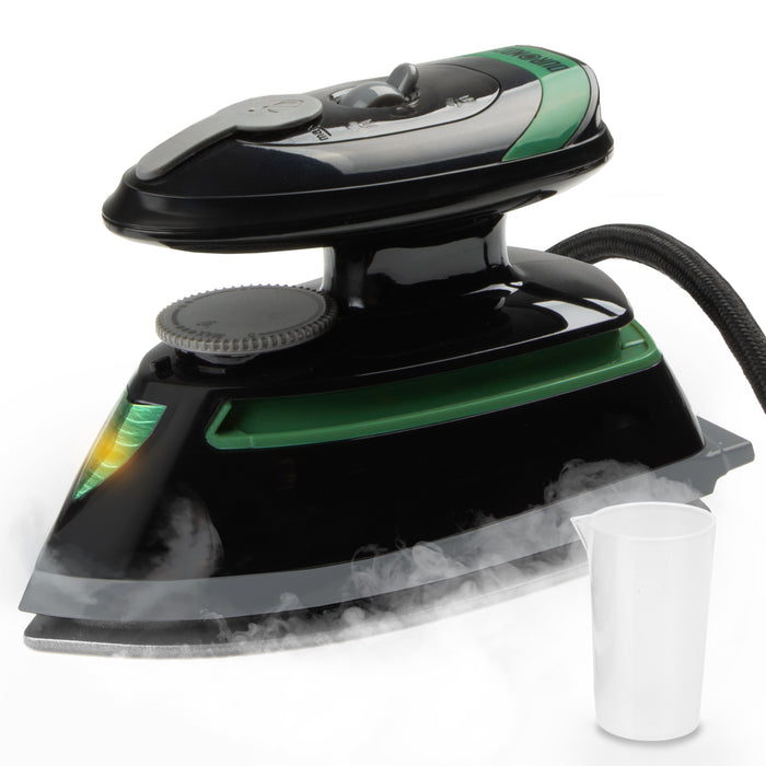 Duronic SI4 BG Mini ferro da stiro a vapore da 420 W con piastra antiaderente, luce LED e temperatura regolabile.