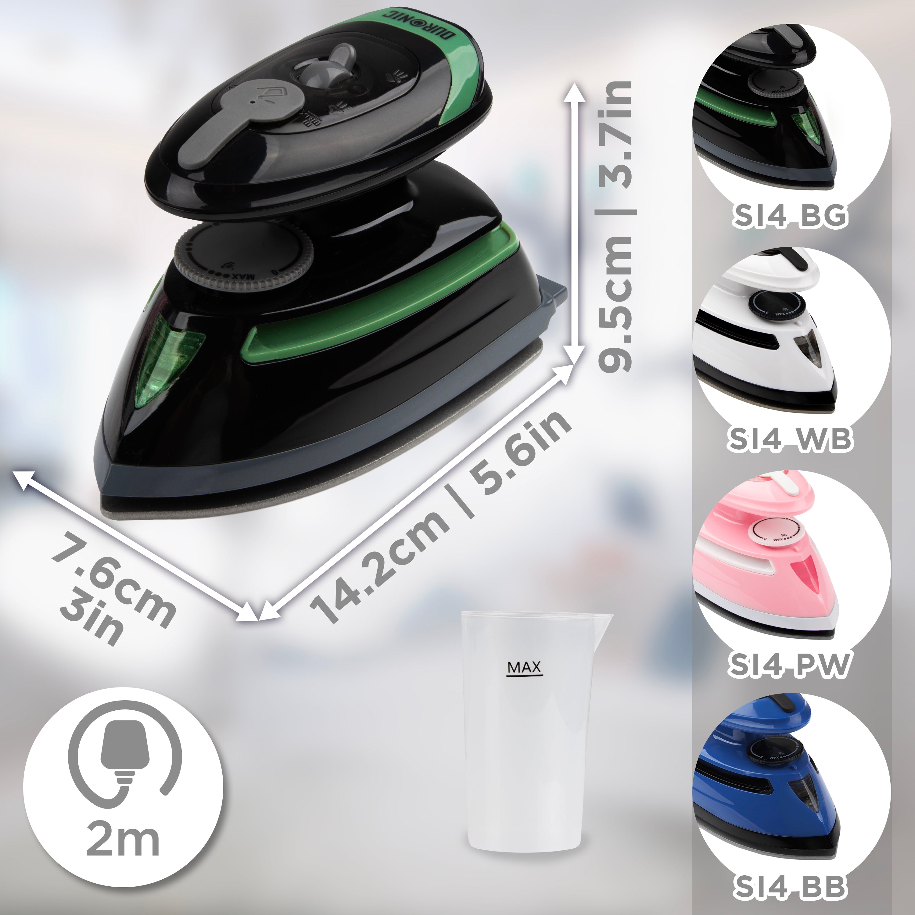 Duronic SI4 BG Mini ferro da stiro con dimensioni compatte e disponibile in diversi colori.