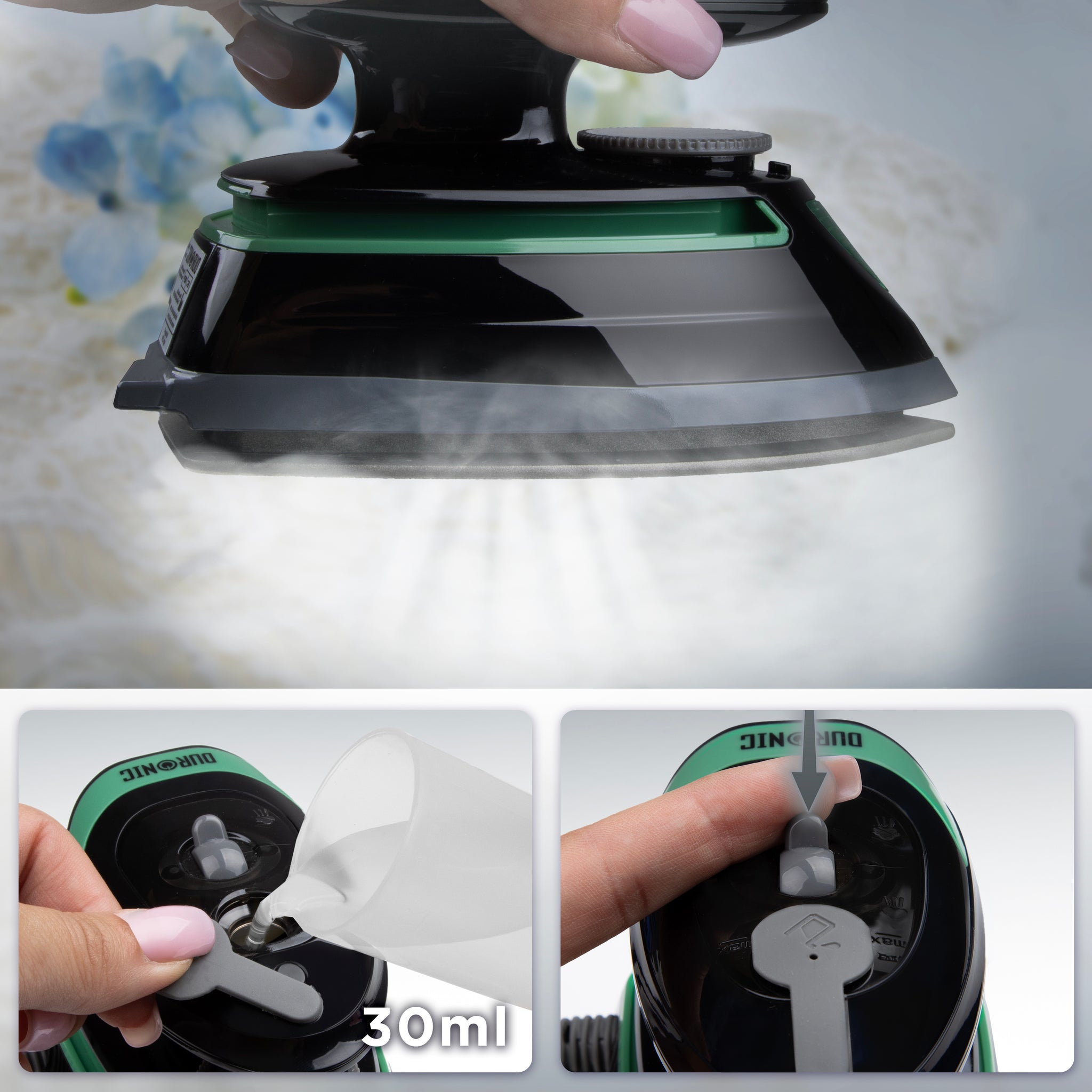 Duronic SI4 BG Mini ferro da stiro con funzione vapore per rimuovere facilmente le pieghe.