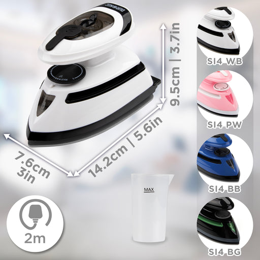 Duronic SI4 WB Mini ferro da stiro con dimensioni compatte e disponibile in diversi modelli e colori.