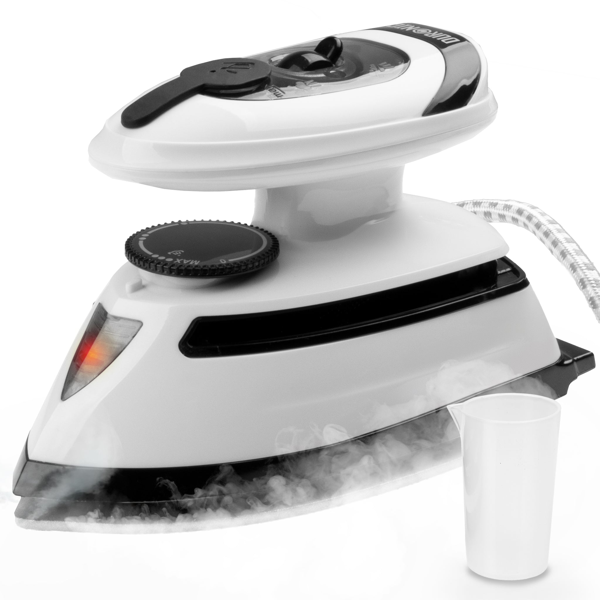 Duronic SI4 WB Mini ferro da stiro da viaggio con doppio voltaggio, 420 W, funzione vapore, piastra antiaderente e luce LED.