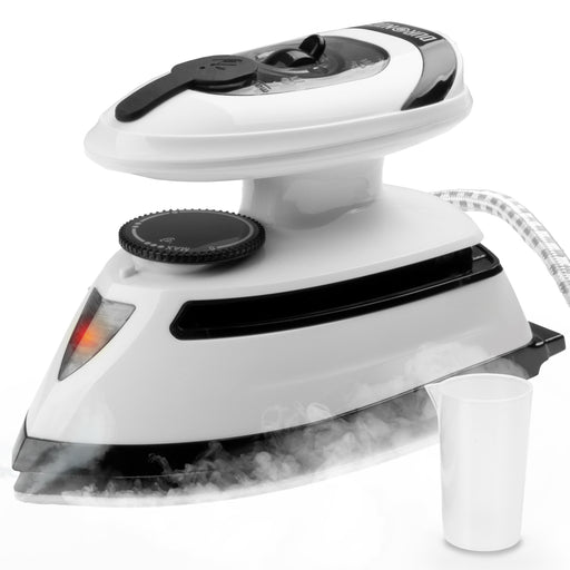 Duronic SI4 WB Mini ferro da stiro da viaggio con doppio voltaggio, 420 W, funzione vapore, piastra antiaderente e luce LED.