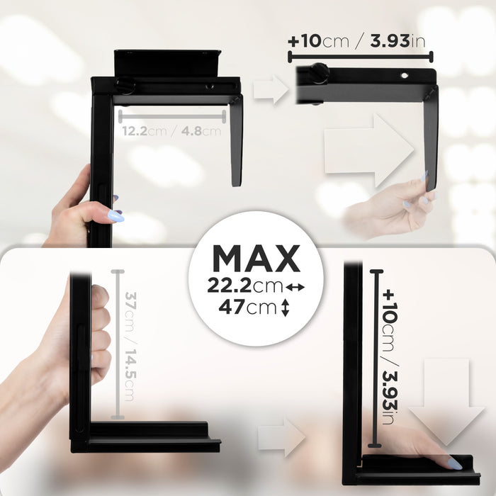 Duronic DMHD1 Supporto per CPU sotto la scrivania | Sostegno PC fisso regolabile | Peso massimo 10kg | Supporto per computer girevole 360° | Compatibile con tutti i CPU torre